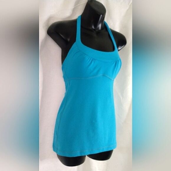 Lululemon Athletica Turquoise Long Halter Tank Top SZ small - Picture 2 of 16